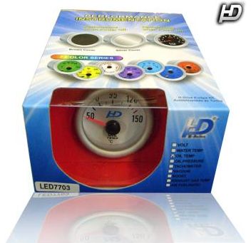 HD olajhőfokmérő műszer 52 mm, kék világítás