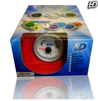 HD feszültségmérő műszer 52 mm, kék világítás