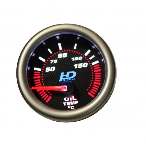 HD olajhőfokmérő műszer 52 mm, fekete