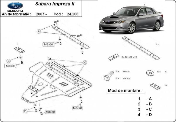 Subaru Impreza 2007- motorvédő lemez