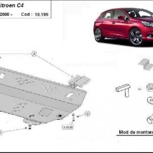 Citroen C4 2008- motorvédő lemez