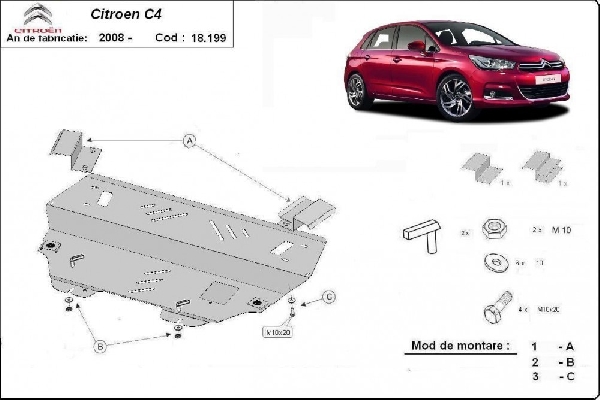 Citroen C4 2008- motorvédő lemez