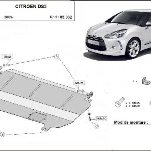 Citroen DS3 2009- motorvédő lemez