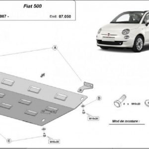 Fiat 500 2007- motorvédő lemez