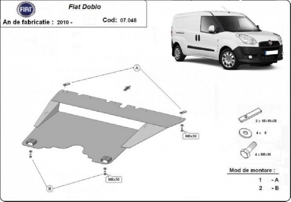 Fiat Doblo 2010- motorvédő lemez