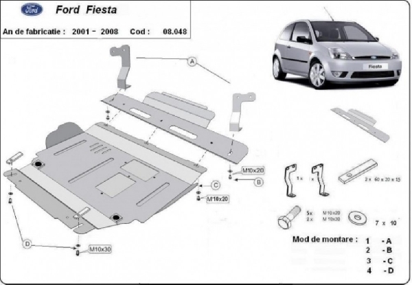 Ford Fiesta 2001- motorvédő lemez