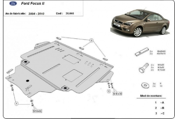 Ford Focus 2004- motorvédő lemez