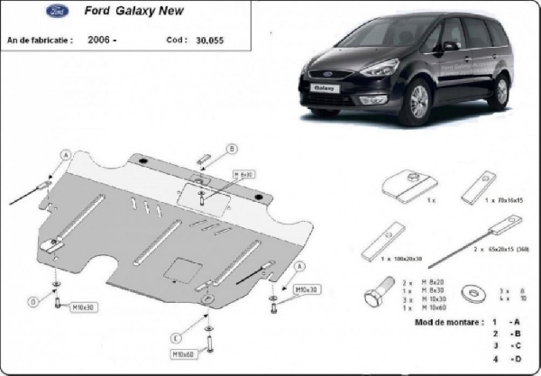 Ford Galaxy 2006- motorvédő lemez