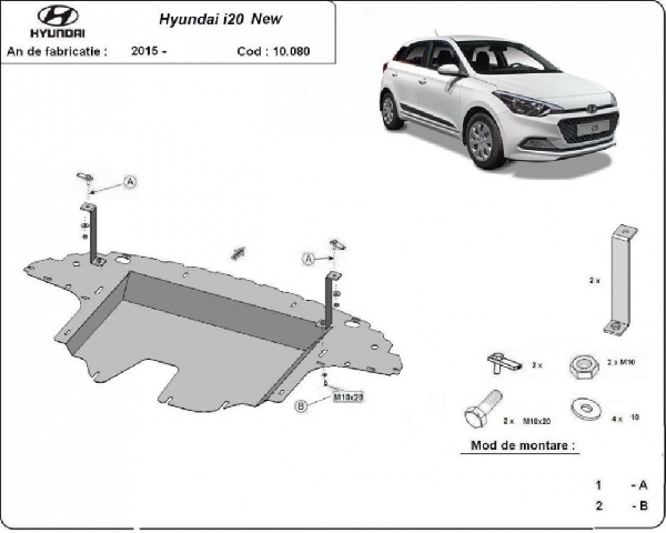 Hyundai i20 2015- motorvédő lemez