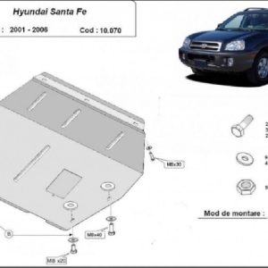 Hyundai Santa Fe 2001- motorvédő lemez