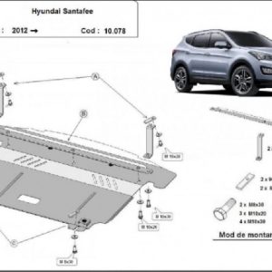 Hyundai Santa Fe 2012- motorvédő lemez