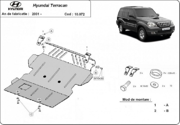 Hyundai Terracan 2001- motorvédő lemez