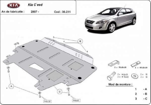 Kia Ceed 2007- motorvédő lemez