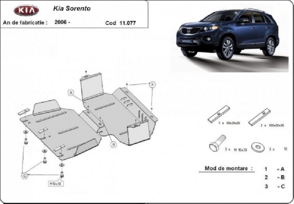 Kia Sorento 2006- motorvédő lemez