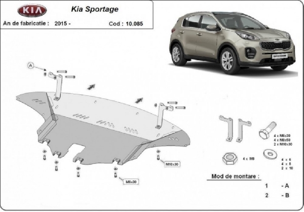 Kia Sportage 2015- motorvédő lemez