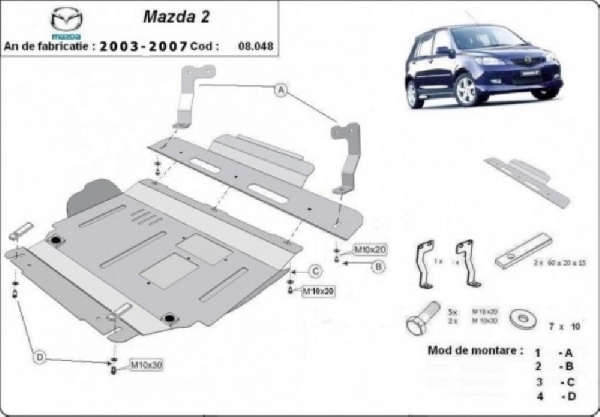 Mazda 2 2003- motorvédő lemez
