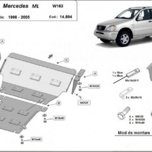 Mercedes ML W163 1998- motorvédő lemez