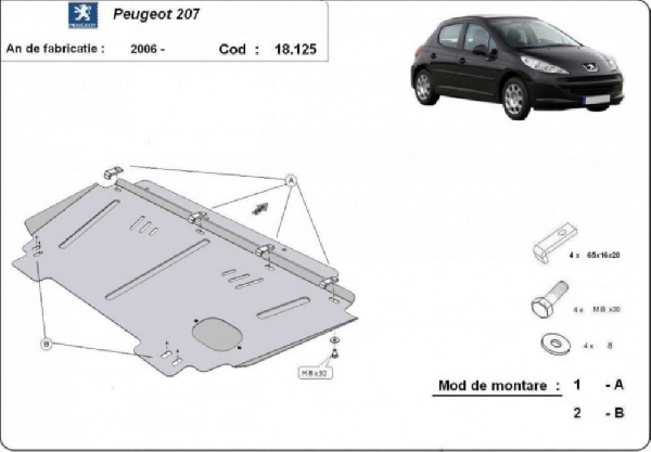 Peugeot 207 2006- motorvédő lemez