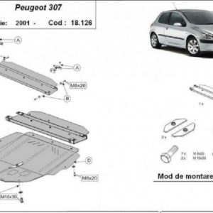 Peugeot 307 2000- motorvédő lemez