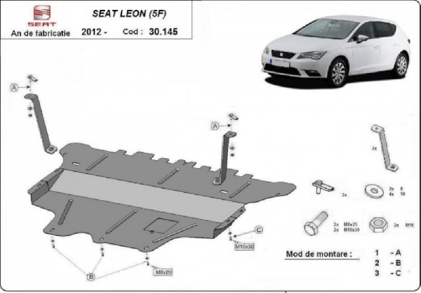 Seat Leon 2012- motorvédő lemez