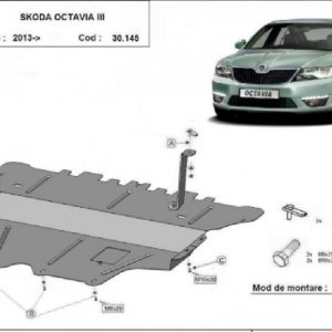 Skoda Octavia 3 2013- motorvédő lemez
