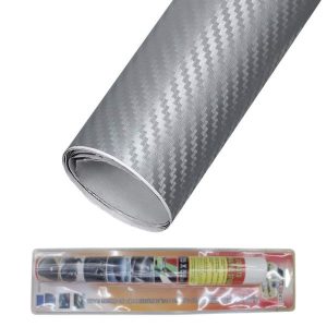 Karbon fólia 35x50 cm (ezüst)