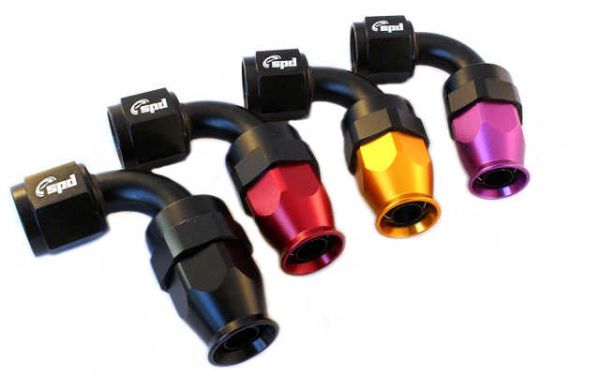 AN6 PTFE 90 fokos csatlakozó (FEKETE) - SPD